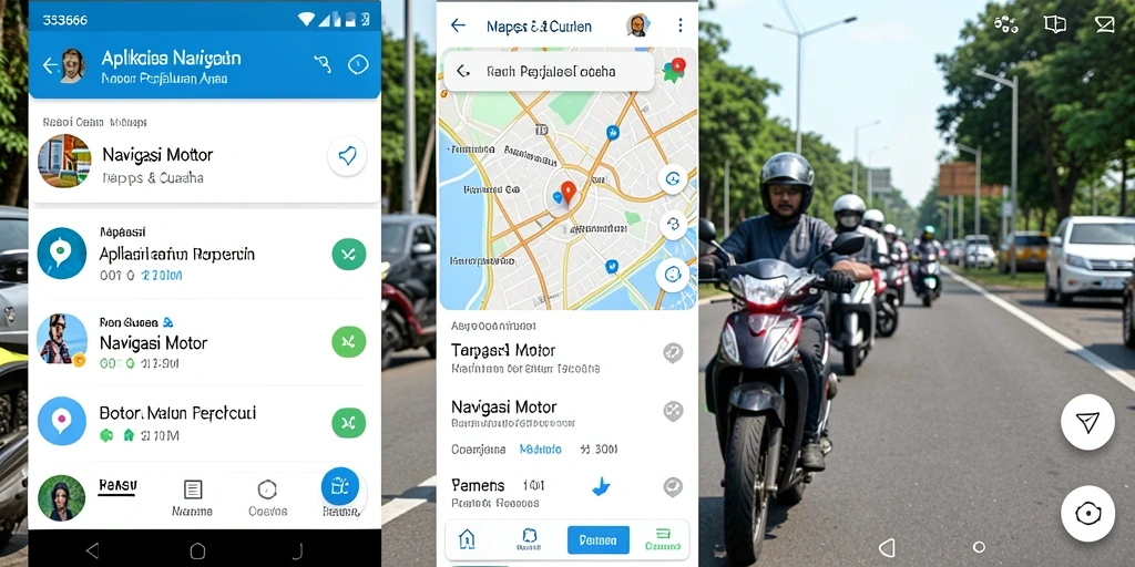 Tampilan antarmuka aplikasi Navigasi Motor 333666 yang intuitif dan informatif.