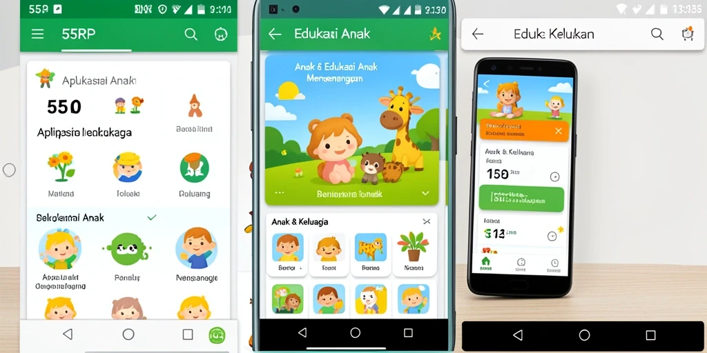 Tampilan antarmuka 55RP yang menarik untuk anak-anak.