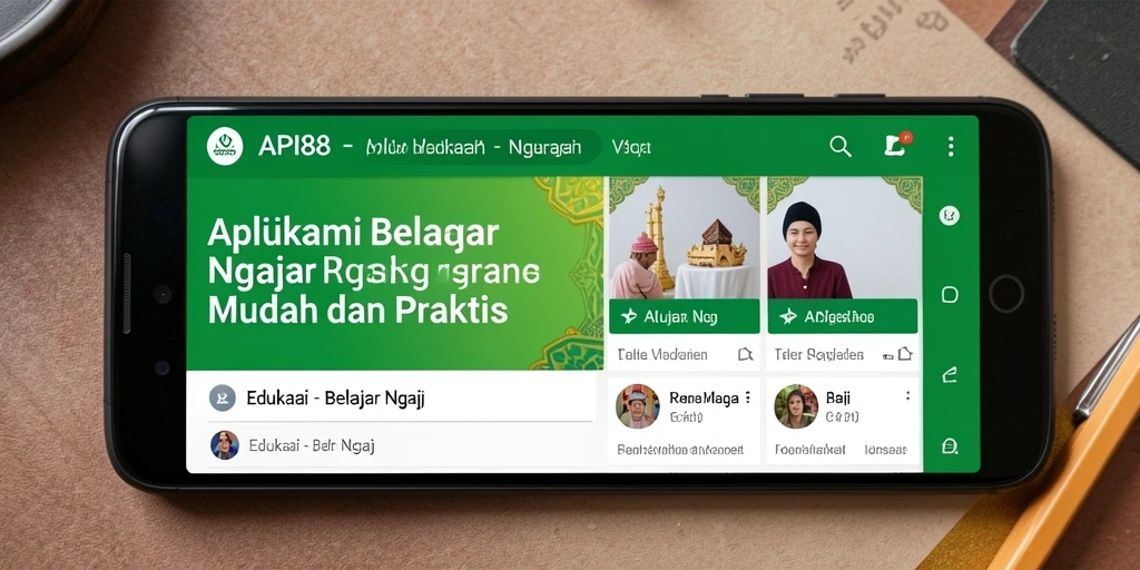 Antarmuka menarik API88 untuk belajar mengaji secara interaktif.