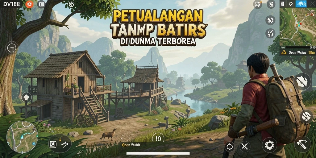 Screenshot antarmuka permainan Open World DV188 yang menarik dan mendetail.