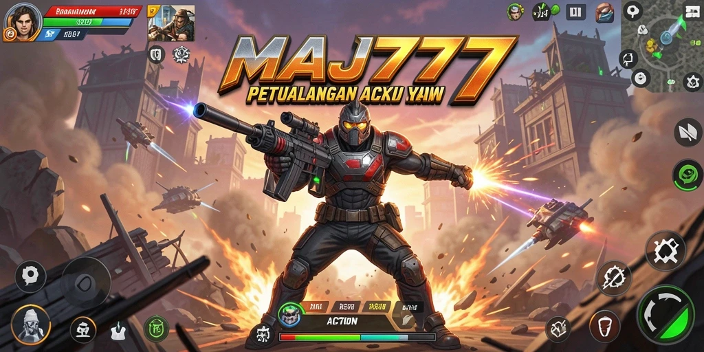 Tampilan antarmuka penuh aksi dalam game MAJ777.