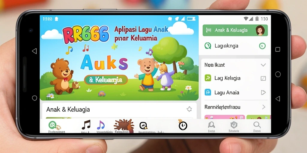 Antarmuka RR666 yang menarik dengan lagu-lagu anak.